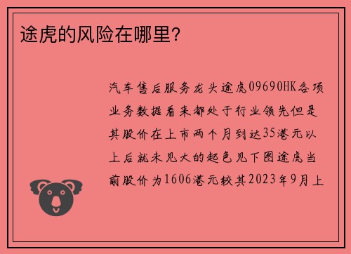 途虎的风险在哪里？
